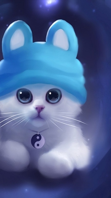 Sweet Kitty Painting wallpaper 360x640