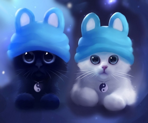 Sweet Kitty Painting wallpaper 480x400