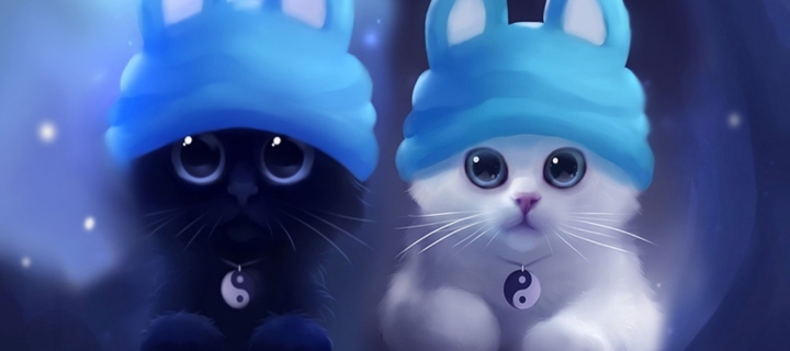 Fondo de pantalla Sweet Kitty Painting 720x320