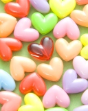 Обои Colorful Hearts 128x160