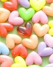 Обои Colorful Hearts 176x220