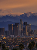 California Mountains And Los Angeles Skyscrappers screenshot #1 132x176