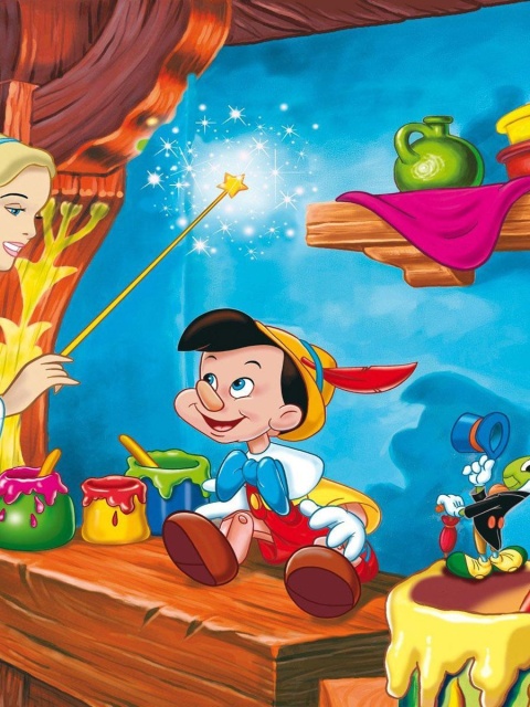 Fondo de pantalla Pinocchio 480x640