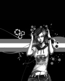 Fondo de pantalla Black & White Girl Vector Graphic 128x160