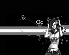 Black & White Girl Vector Graphic screenshot #1 220x176