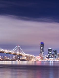 Fondo de pantalla Bridge And City At Night 240x320