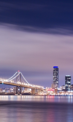 Fondo de pantalla Bridge And City At Night 240x400