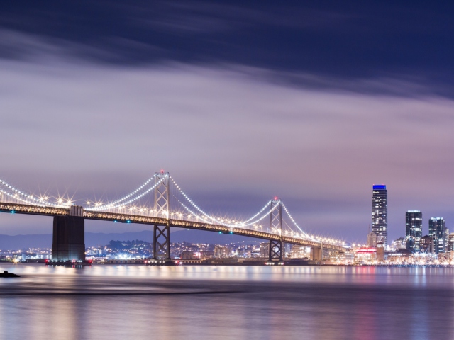 Sfondi Bridge And City At Night 640x480