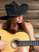 Fondo de pantalla Girl, Hat And Guitar 132x176