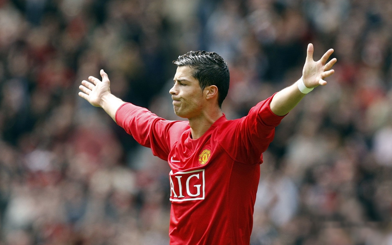 Fondo de pantalla Cristiano Ronaldo, Manchester United 1280x800