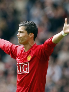Fondo de pantalla Cristiano Ronaldo, Manchester United 240x320
