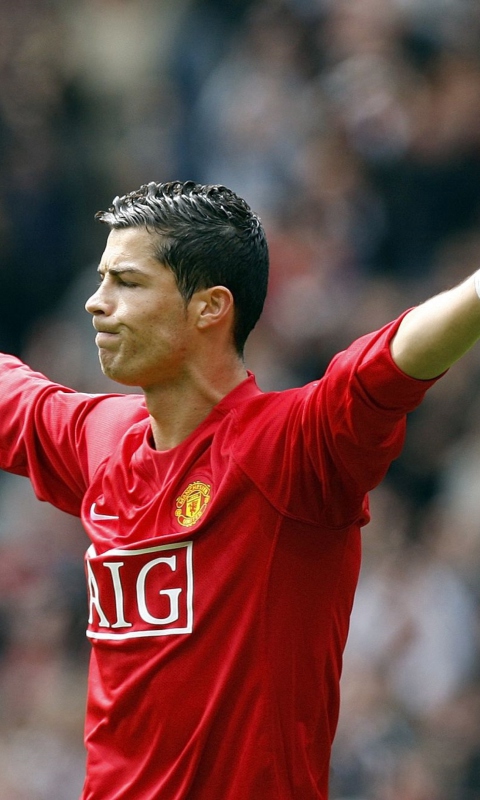 Обои Cristiano Ronaldo, Manchester United 480x800