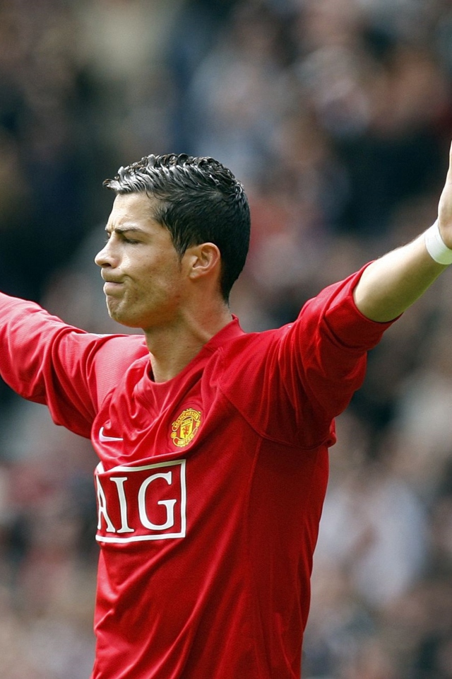 Fondo de pantalla Cristiano Ronaldo, Manchester United 640x960