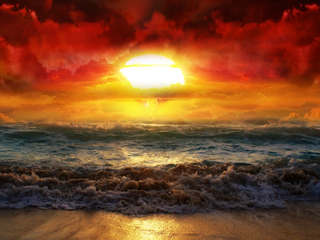 Fire Kissed Ocean Water screenshot #1 640x480