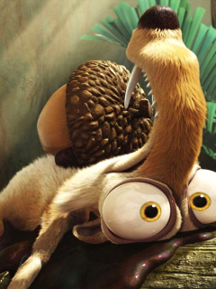 Das Scrat from Ice Age Dawn Of The Dinosaurs Wallpaper 240x320