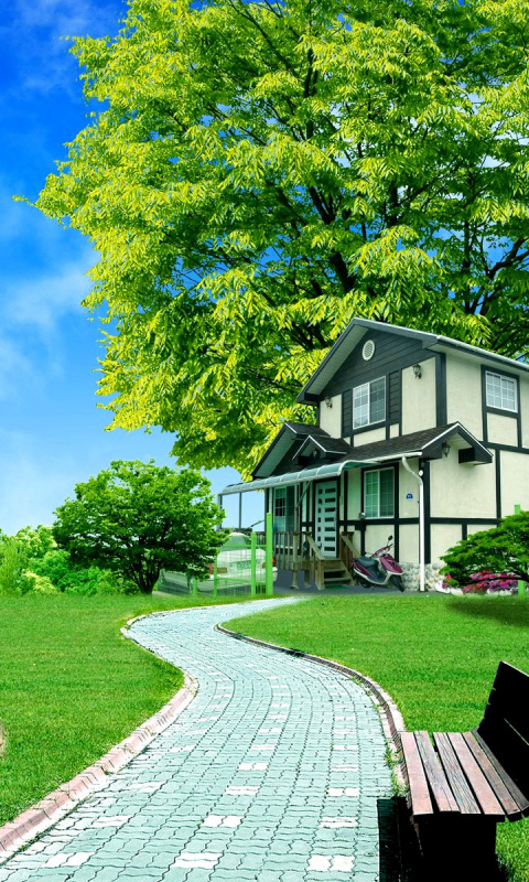 Fondo de pantalla Calm Country House 480x800