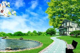 Calm Country House Picture for Android, iPhone and iPad