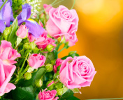 Spring bouquet of roses wallpaper 176x144