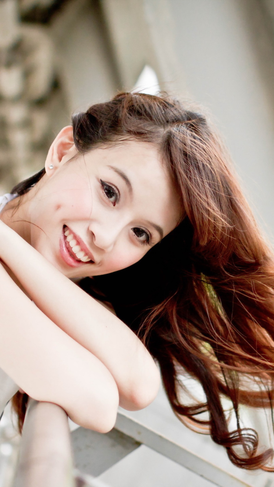 Sfondi Asian Girl Pretty Smile 1080x1920
