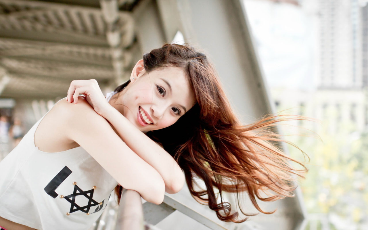 Asian Girl Pretty Smile wallpaper 1280x800
