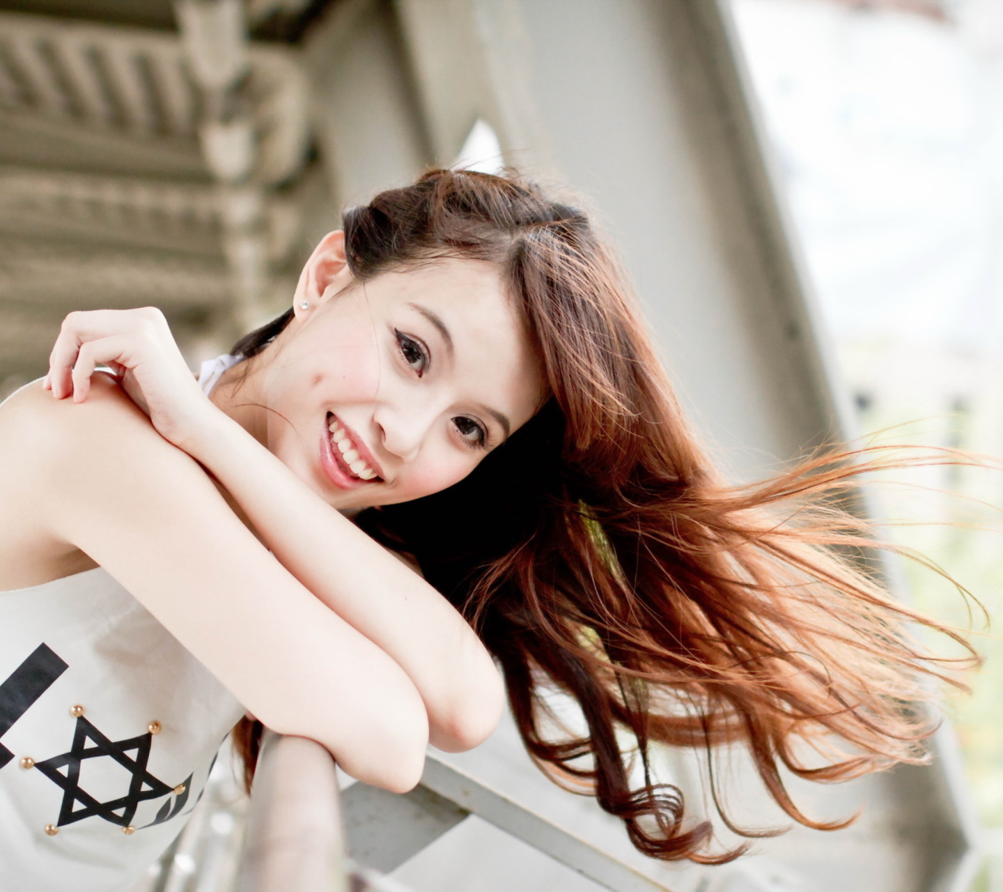 Das Asian Girl Pretty Smile Wallpaper 1440x1280