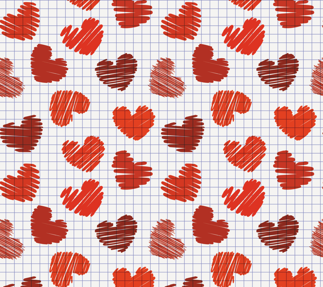 Das Valentine's Day Drawn Hearts Wallpaper 1080x960