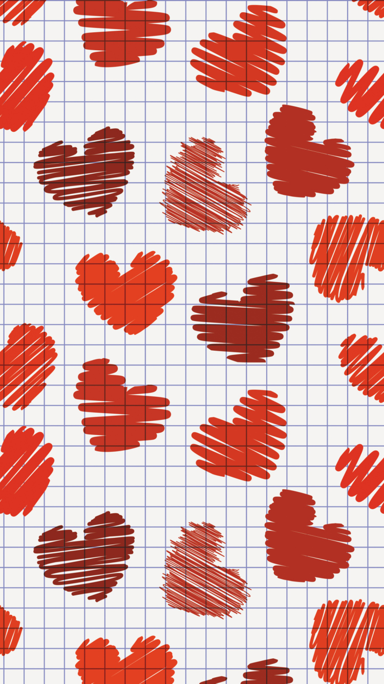 Valentine's Day Drawn Hearts screenshot #1 750x1334