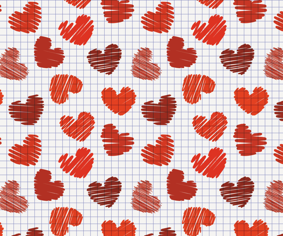 Das Valentine's Day Drawn Hearts Wallpaper 960x800
