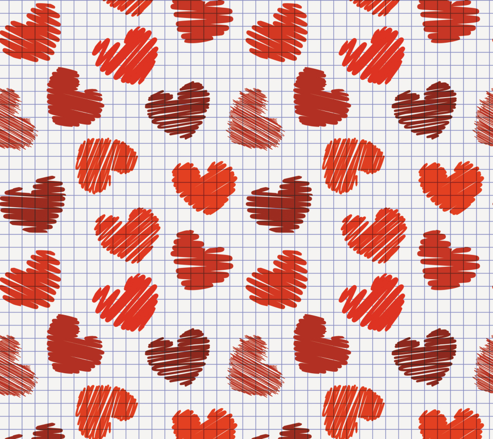 Valentine's Day Drawn Hearts wallpaper 960x854