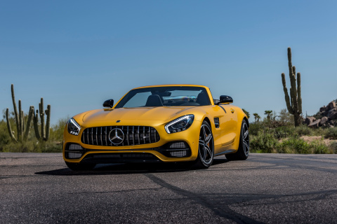 Mercedes AMG GT C Roadster wallpaper 480x320