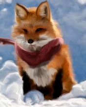 Fox Painting wallpaper 176x220