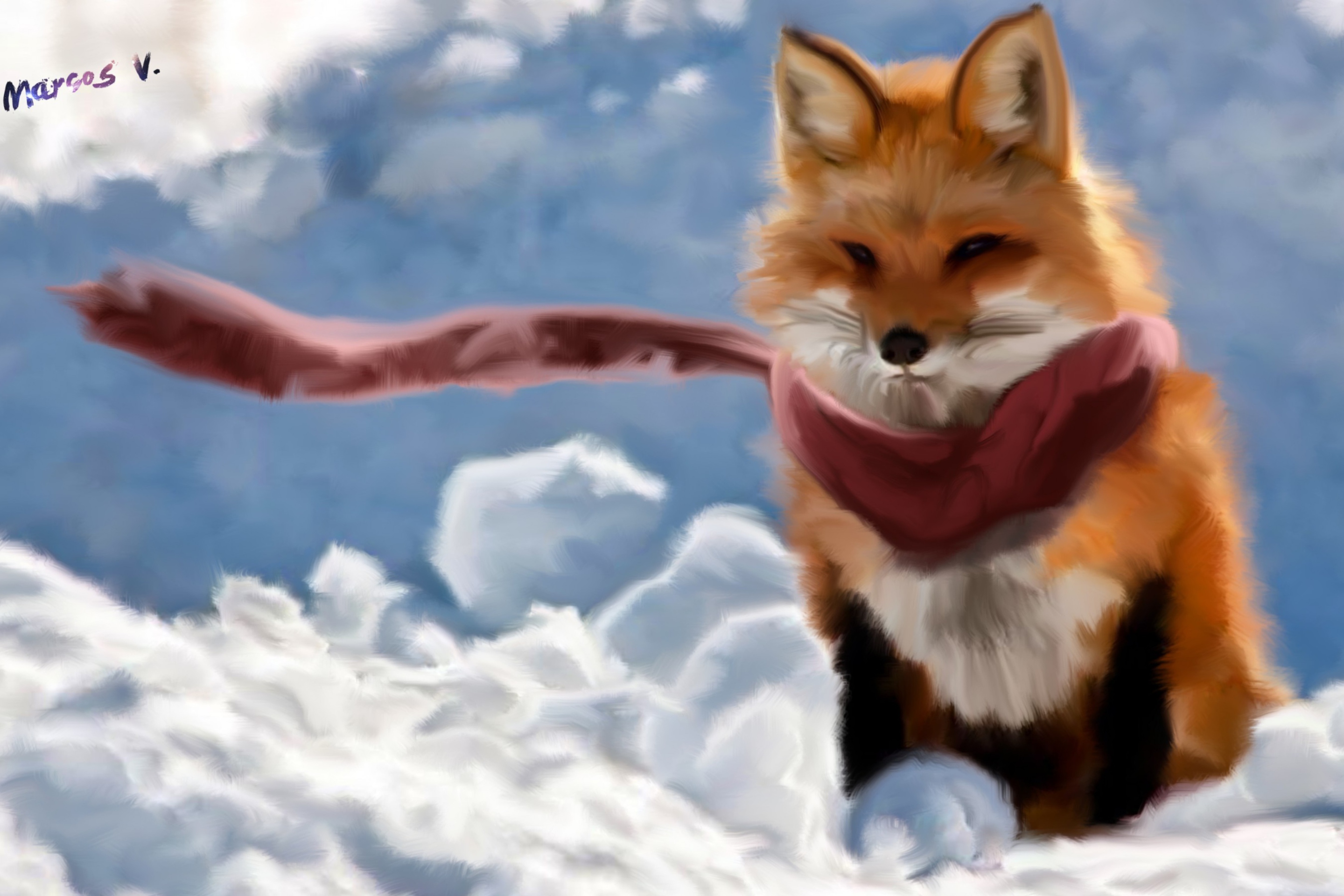 Sfondi Fox Painting 2880x1920