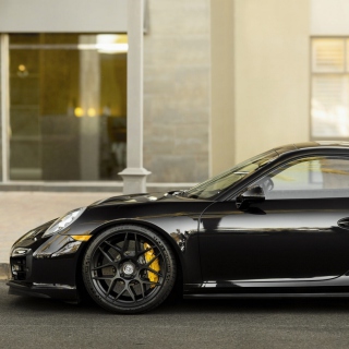 Porsche 911 Turbo Black - Obrázkek zdarma pro 208x208