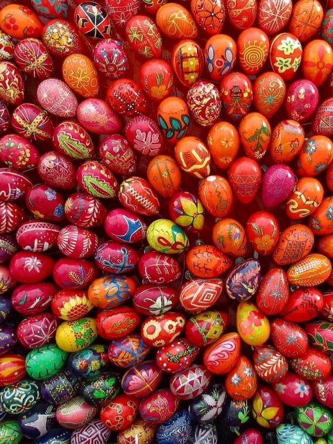 Decorated Easter Eggs wallpaper 480x640