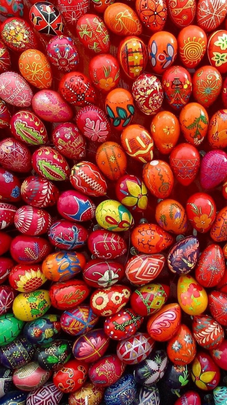 Decorated Easter Eggs wallpaper 750x1334