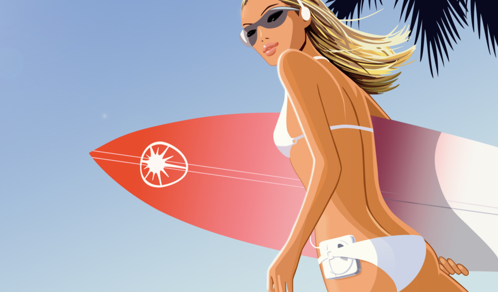 Screenshot №1 pro téma Surf Girl 1024x600