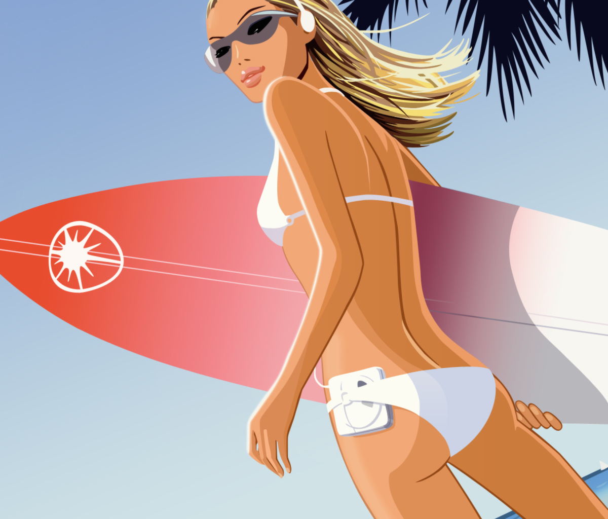 Das Surf Girl Wallpaper 1200x1024