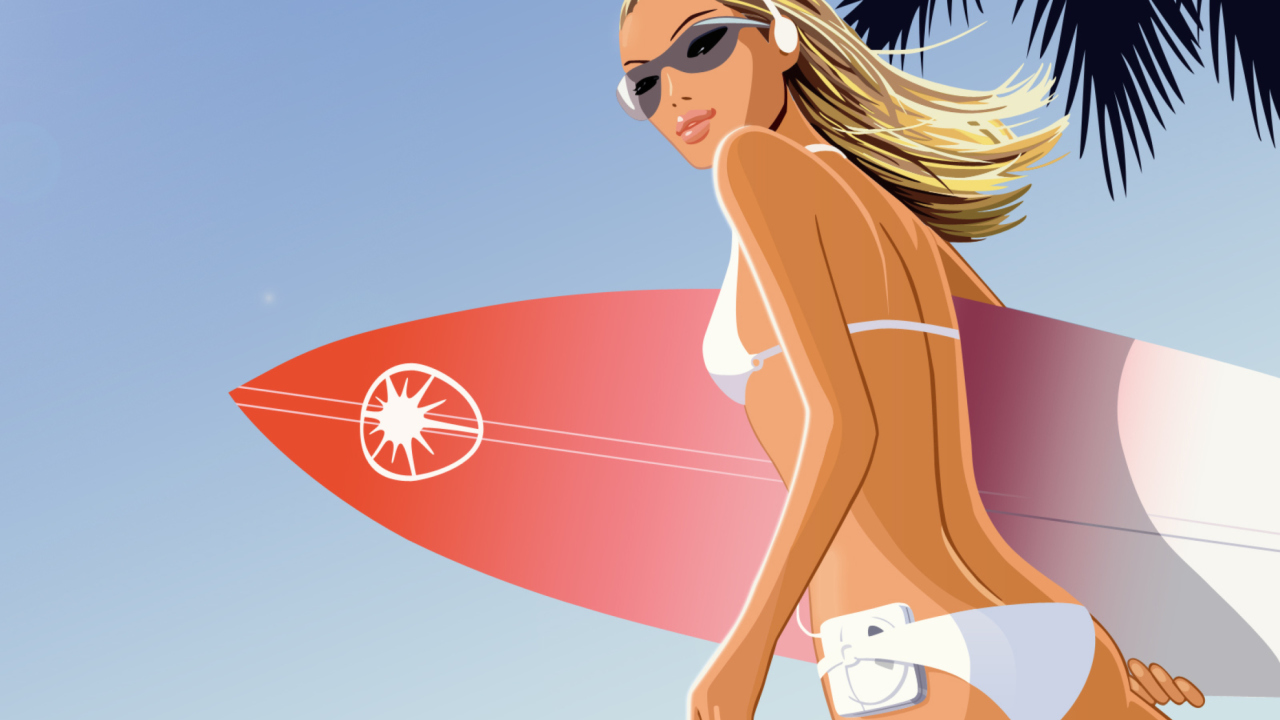 Das Surf Girl Wallpaper 1280x720