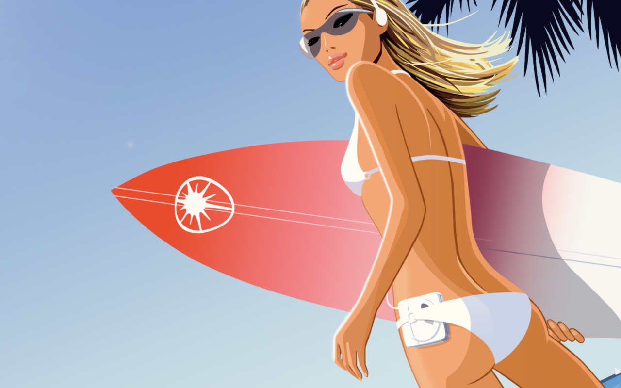 Fondo de pantalla Surf Girl 1280x800