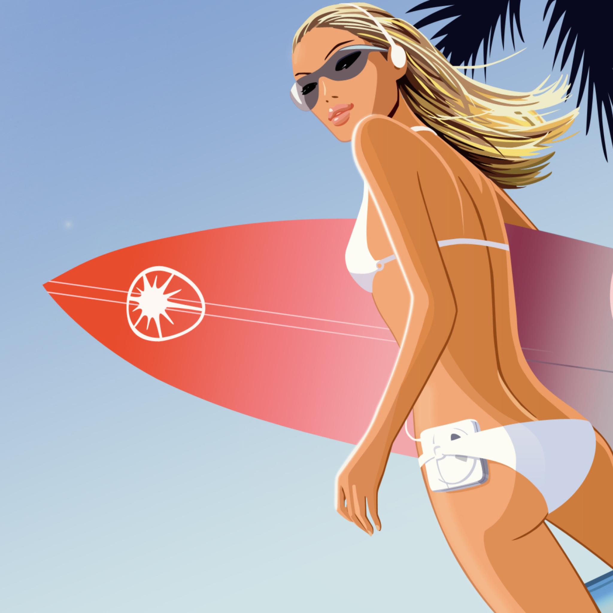 Das Surf Girl Wallpaper 2048x2048