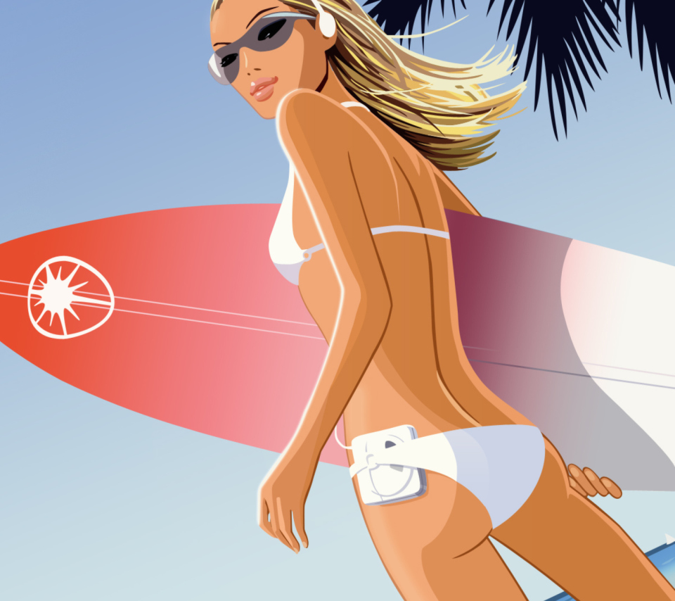 Surf Girl wallpaper 960x854