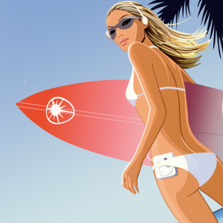 Surf Girl papel de parede para celular para iPad
