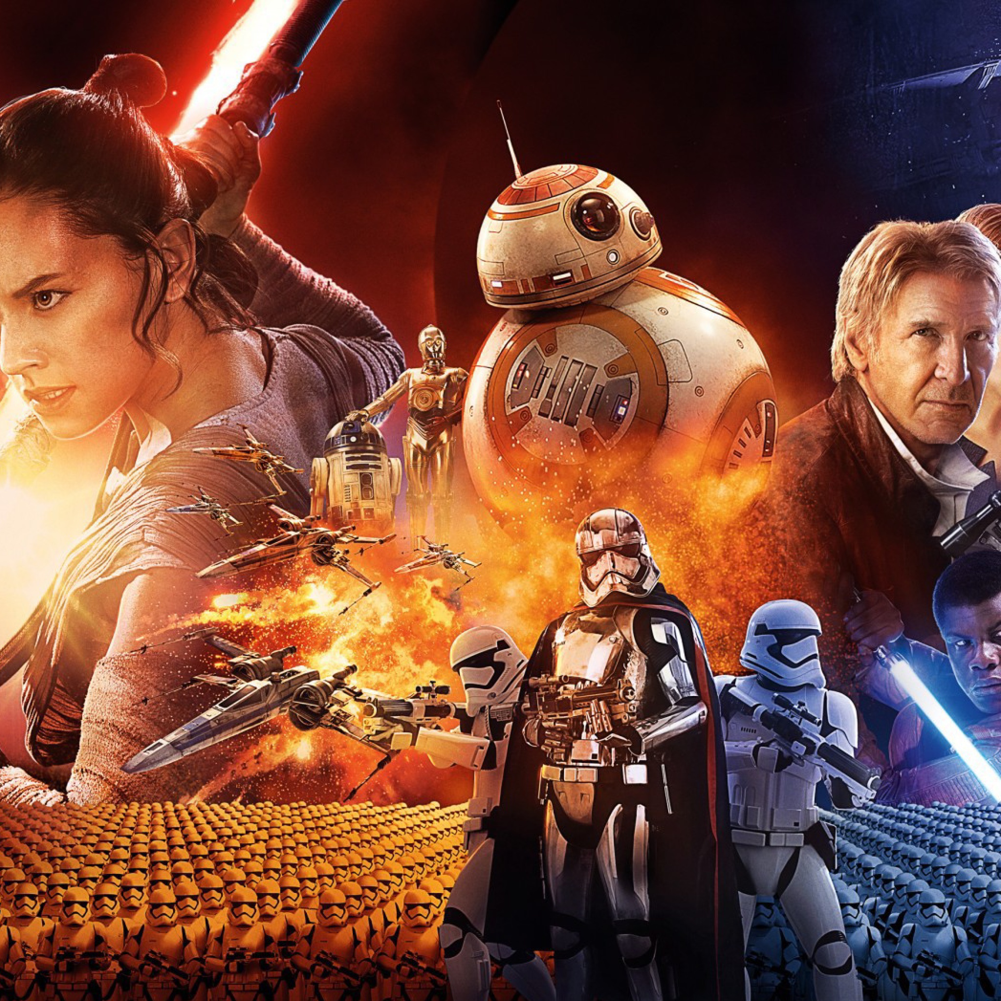 Fondo de pantalla Star wars the Awakening forces Poster 2048x2048
