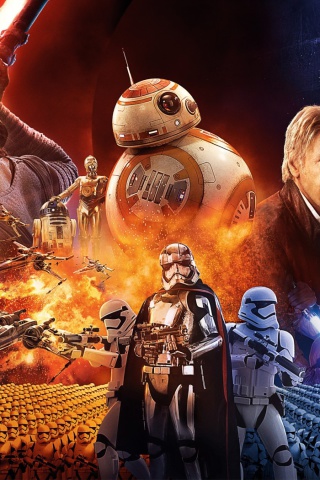 Fondo de pantalla Star wars the Awakening forces Poster 320x480