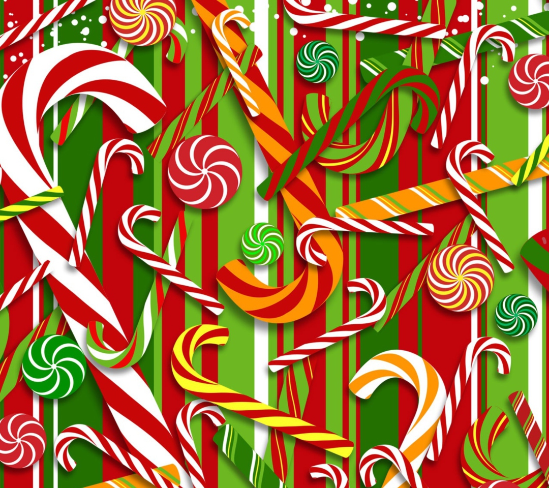 Das Christmas Candy Wallpaper 1080x960