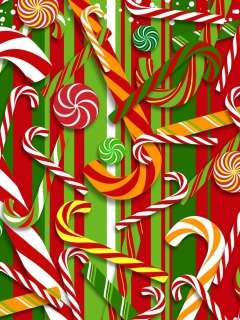 Das Christmas Candy Wallpaper 240x320