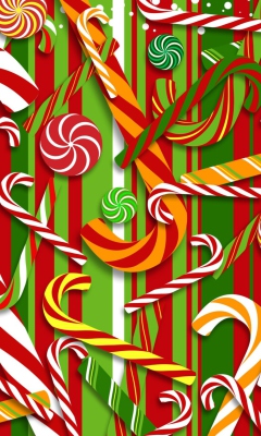 Das Christmas Candy Wallpaper 240x400