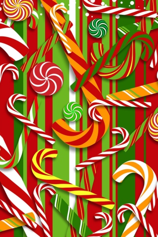 Das Christmas Candy Wallpaper 320x480