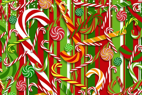 Das Christmas Candy Wallpaper 480x320