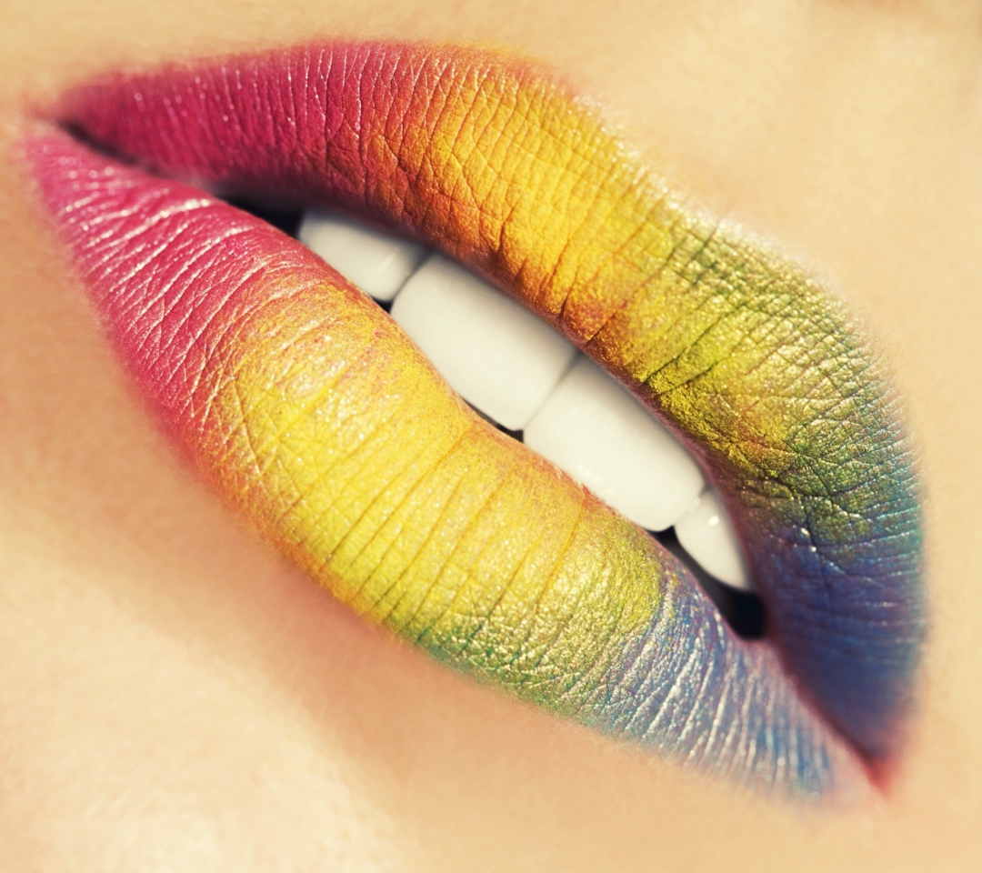 Das Rainbow Lips Wallpaper 1080x960